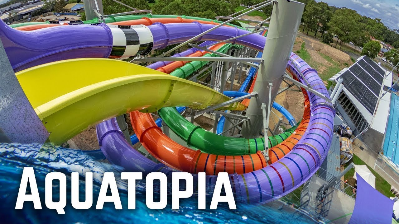 ALL WATER SLIDES at Aquatopia Prairiewood Water Park (GoPro)