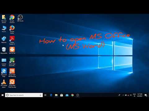 How to open Ms office (Ms word) in windows 10.