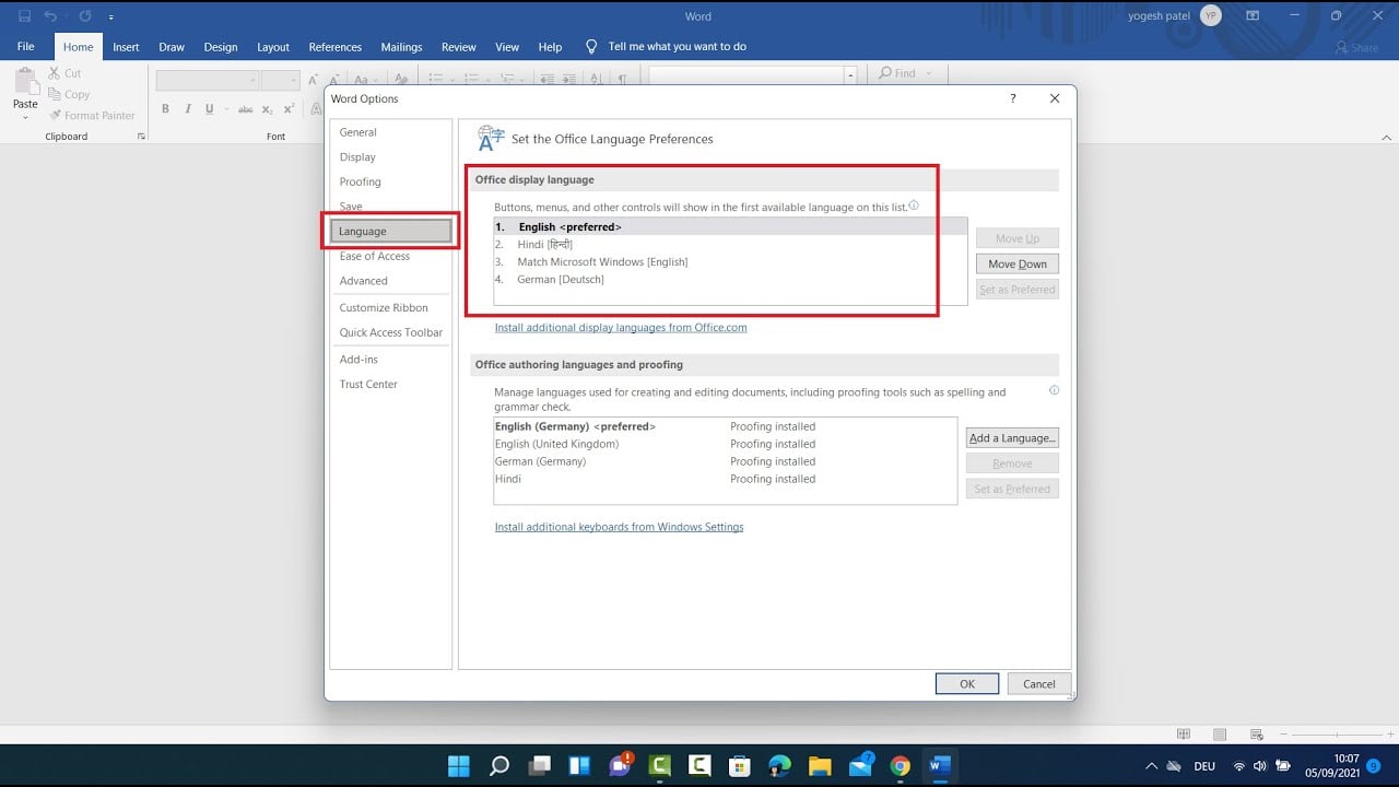 How to Change the Language Settings in Microsoft Word 2019 | Changing the Default Language in Word