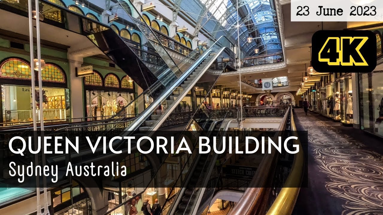 Walk the Queen Victoria Building (QVB) Sydney Australia - 23 June 2023 (4K)