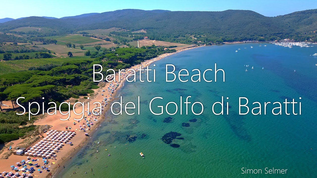 Baratti Beach / Spiaggia del Golfo di Baratti / Toscana / Italy  - 4K Drone Video