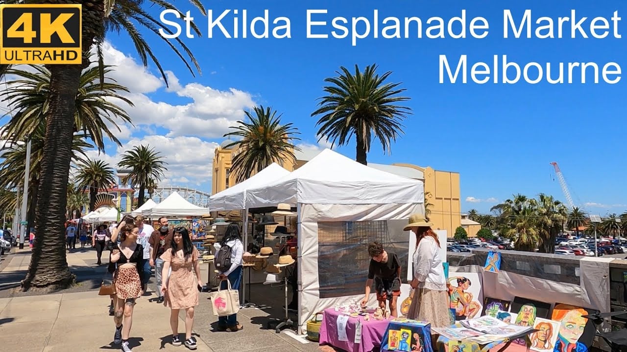 Walking St Kilda Esplanade Market | Melbourne Australia | 4K UHD