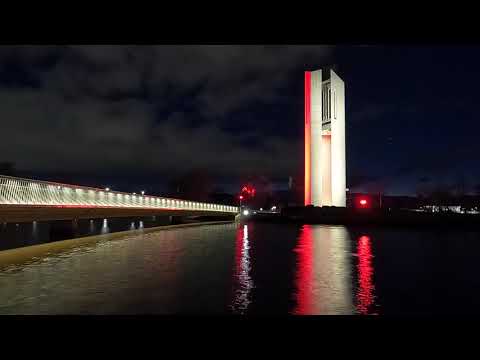 Swiss colours on The National Carillon, Lake Burley Griffin