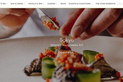 Chef preparing sushi at Sokyo restaurant.