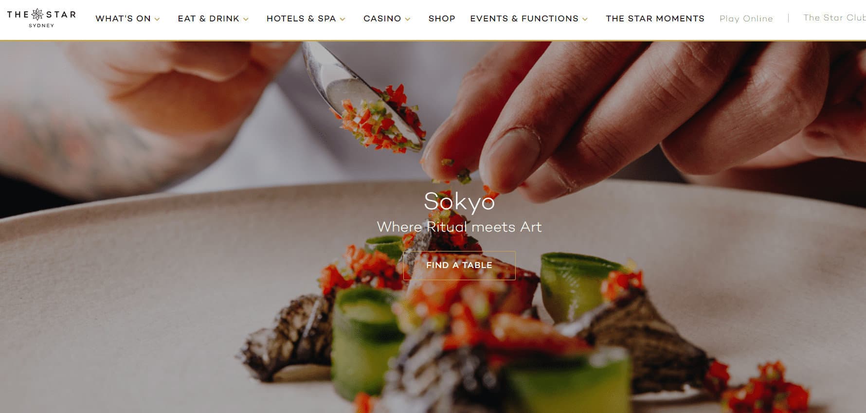 Chef preparing sushi at Sokyo restaurant.