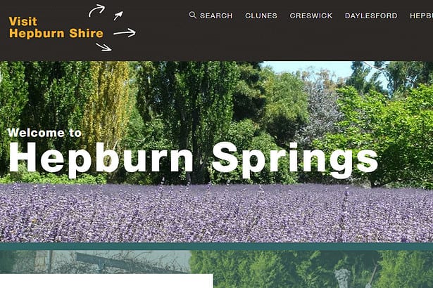 Hepburn Springs travel destination banner.