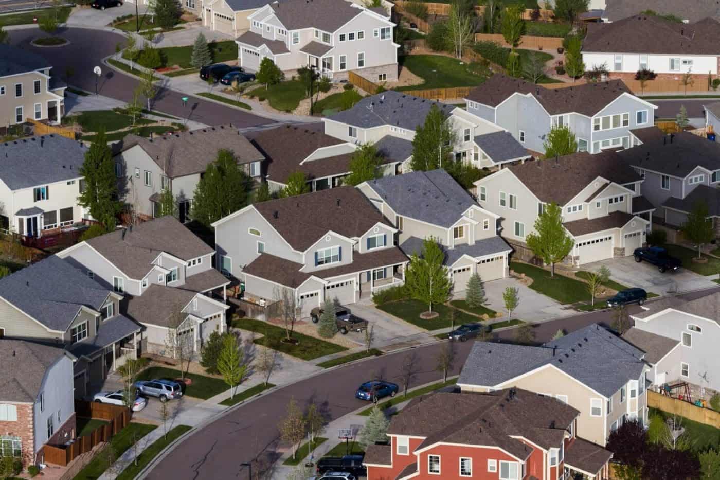 Suburban neighborhood with family homes
