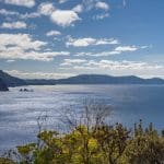 Scenic view of Tasman National Park coastline.