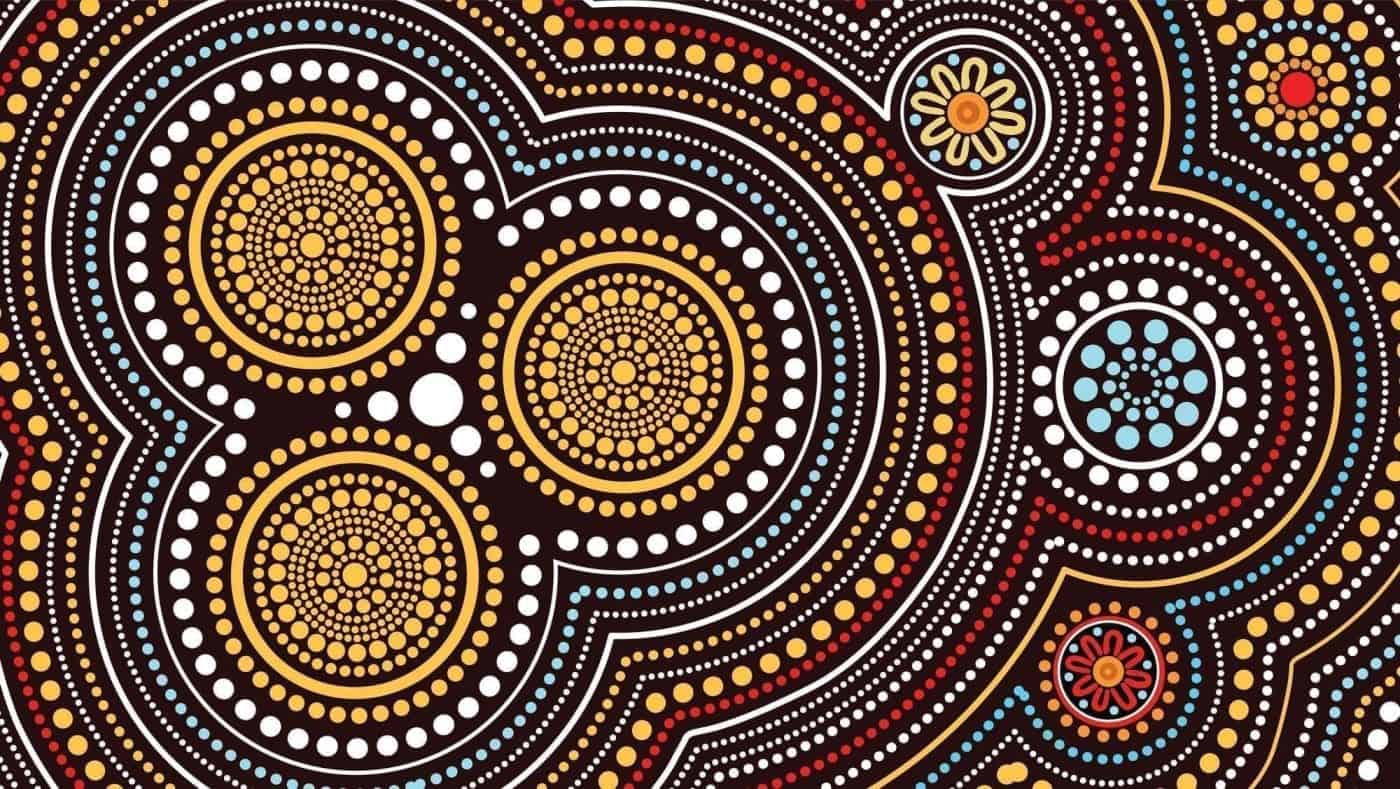 Traditional Aboriginal dot painting art.