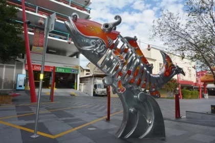 Chinatown Gateway Sculpture in Brisbane, Australia.