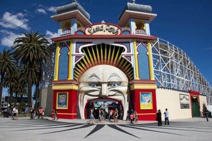 Iconic Luna Park Entrance, Melbourne Amusement Park