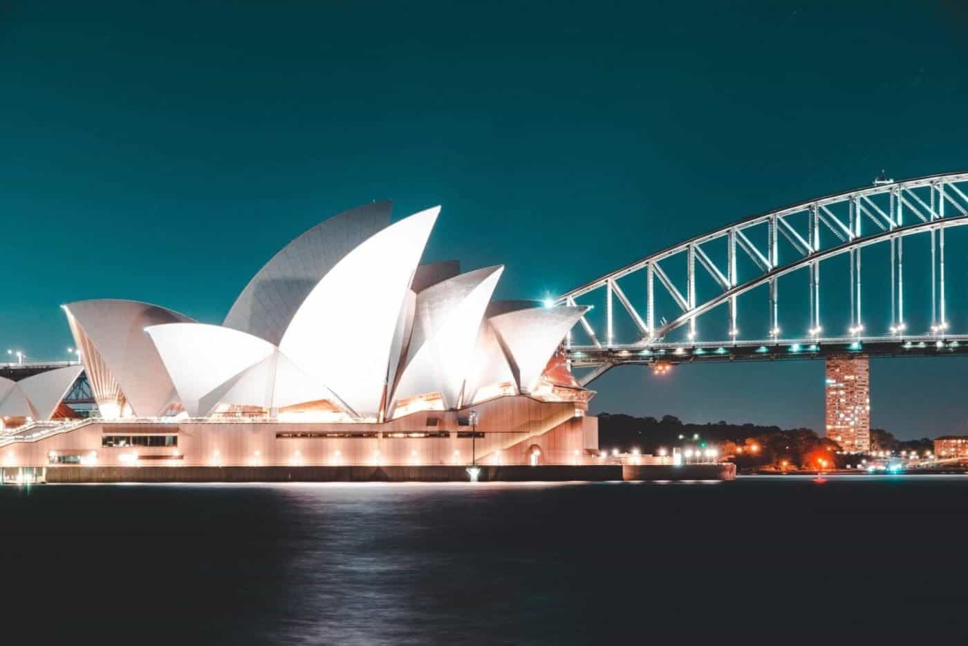Sydney Opera House and Harbour Bridge at Night