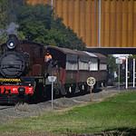 Vintage steam train approaching in Toowoomba.