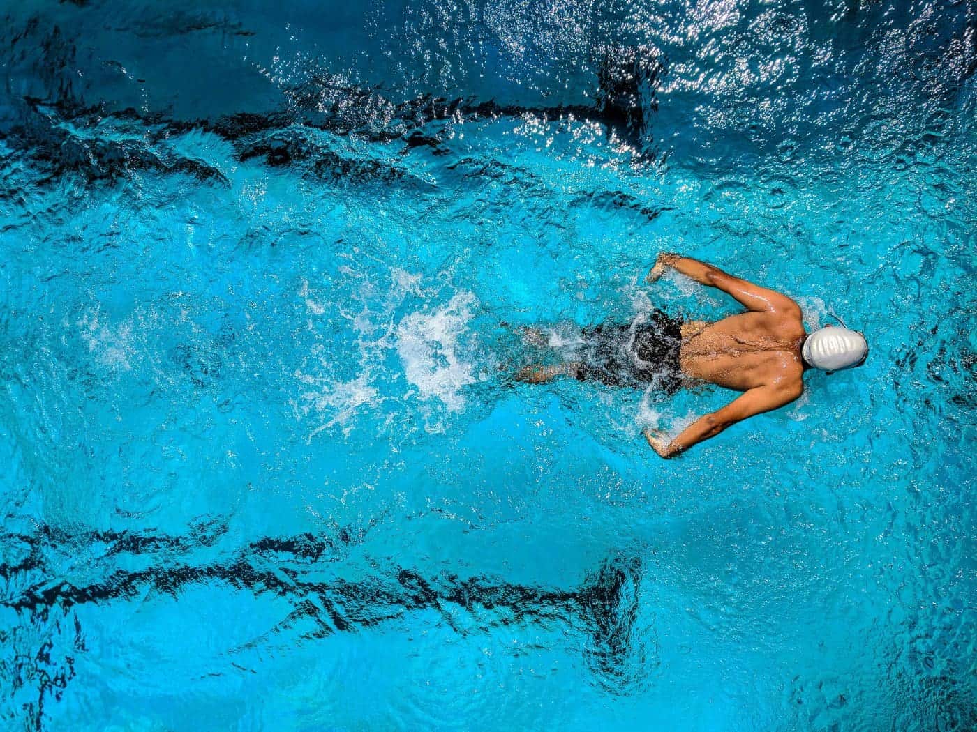 Swimmer in Pool During Swimming Lesson