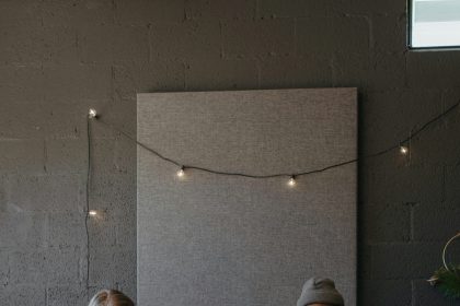 Creative team brainstorming in a modern office setting.