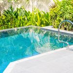 Swimming pool installation in a Perth backyard setting.