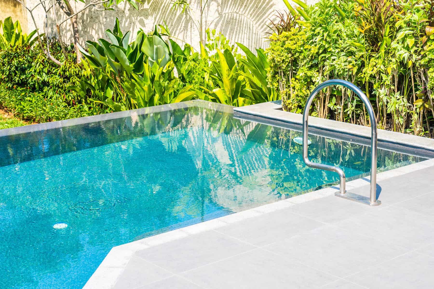 Swimming pool installation in a Perth backyard setting.